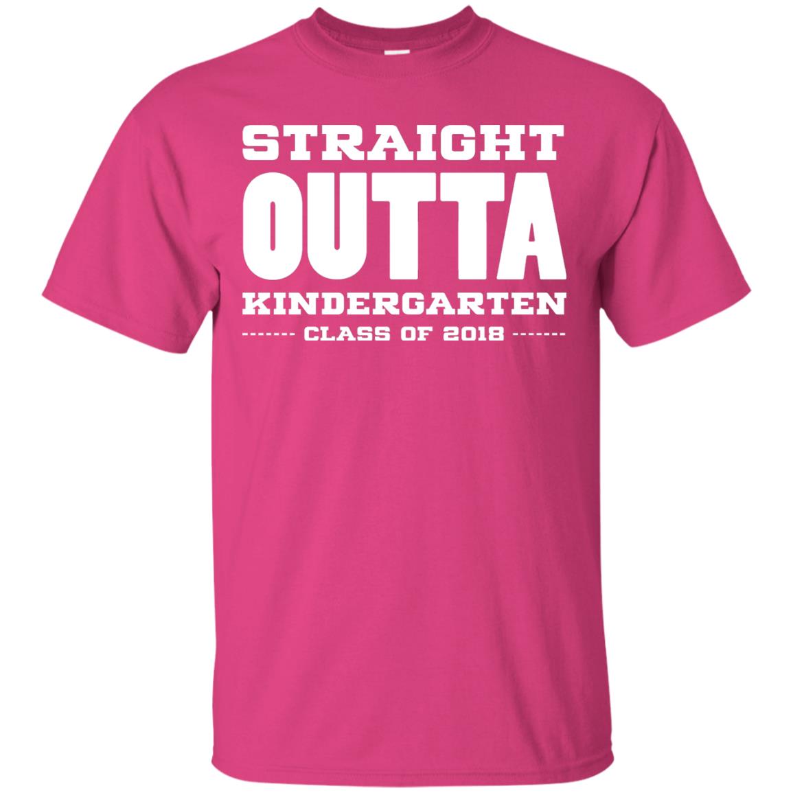 Straight Outta Kindergraten Class Of 2018 Graduation Shirt Heliconia
