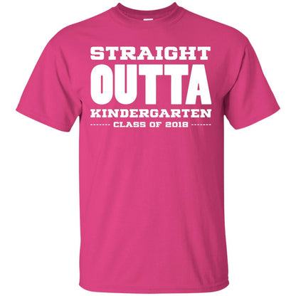 Straight Outta Kindergraten Class Of 2018 Graduation Shirt Heliconia