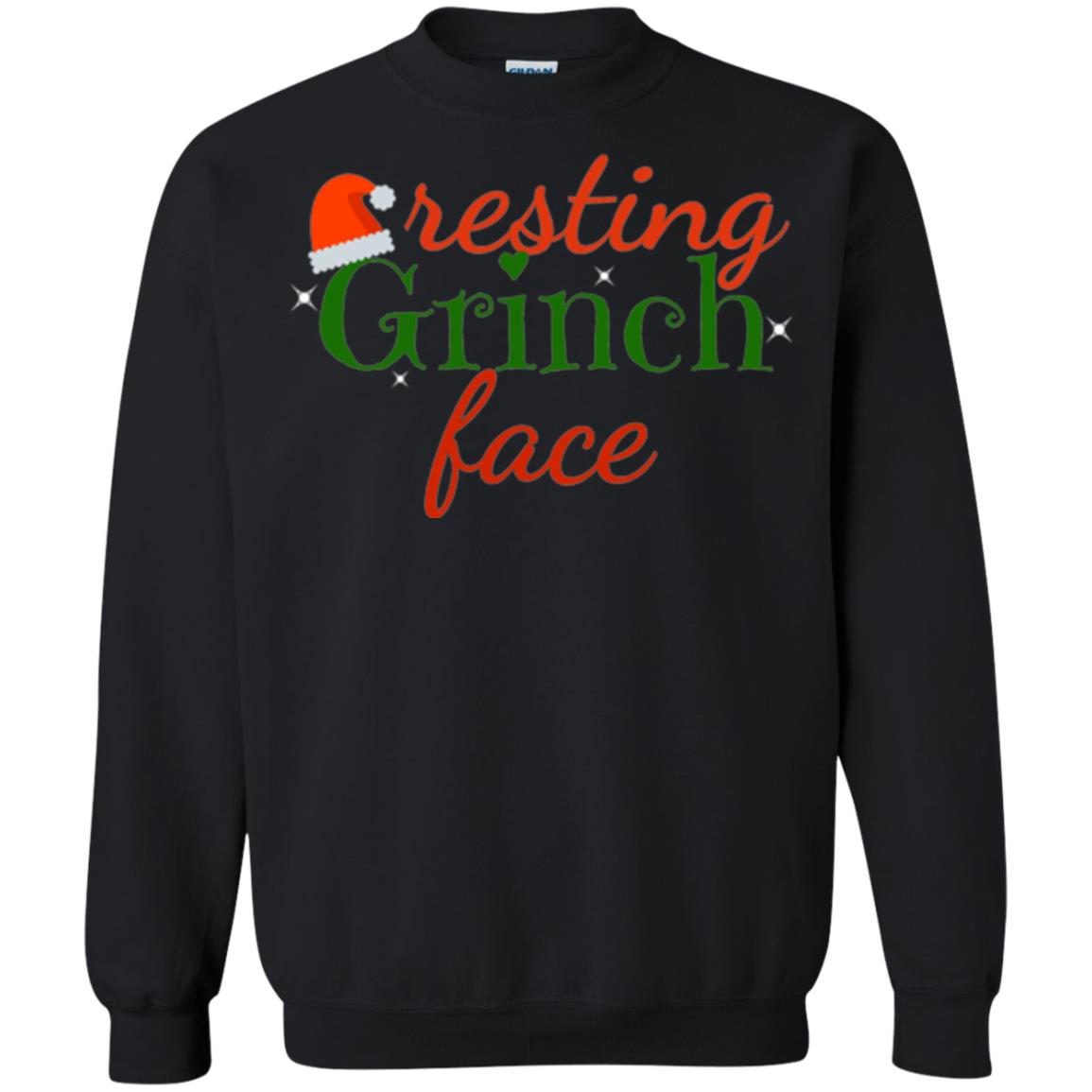 Funny Christmas T-shirt Resting Grinch Face Black