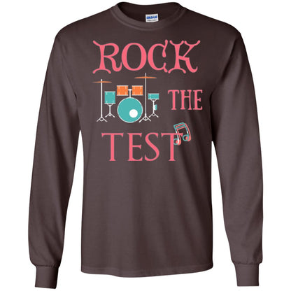 Rock The Test Professor Teacher T-shirt Dark Chocolate