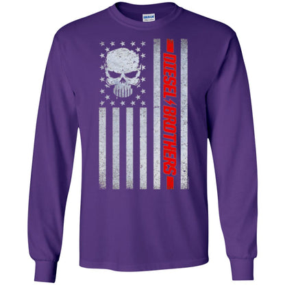Grungy American Flag Skull T-shirt Diesel Brothers Purple