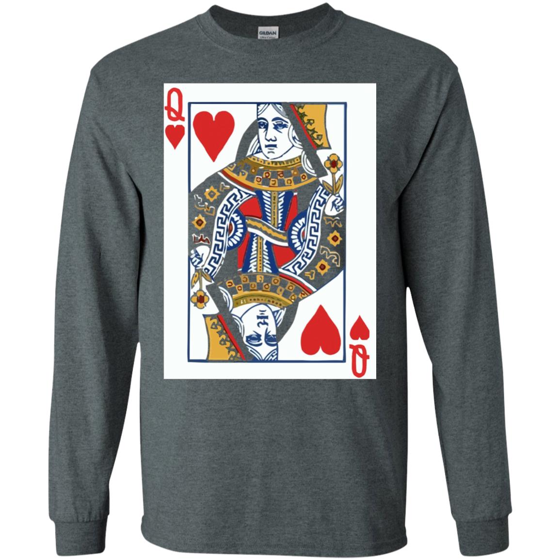 Valentines Day T-shirt Queen Of Hearts Cards Couple Dark Heather