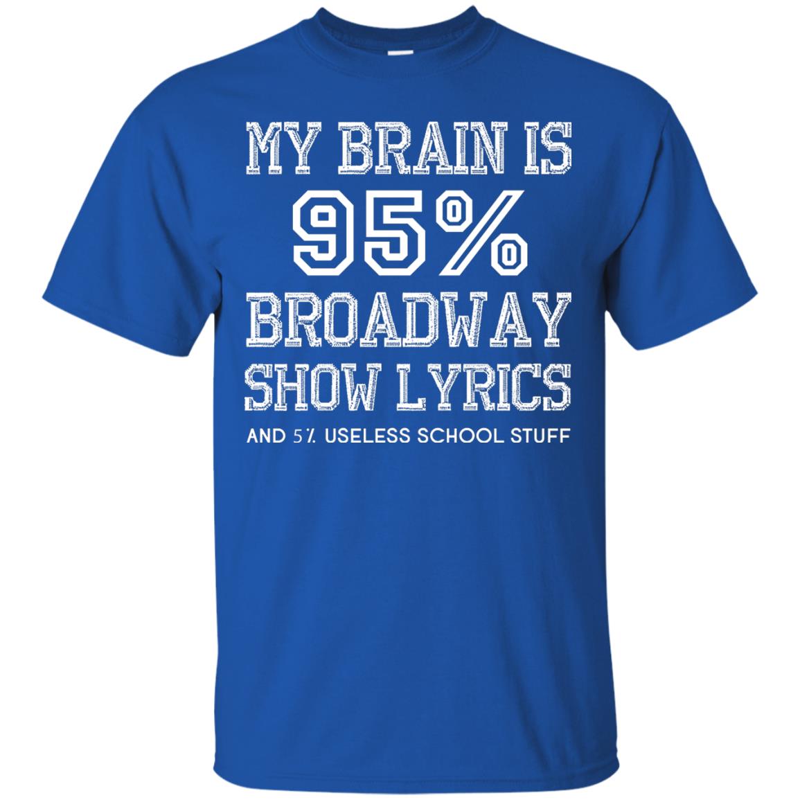 My Brain Is 95_ Broadway Show Lyrics Acting Lover T-shirt Royal