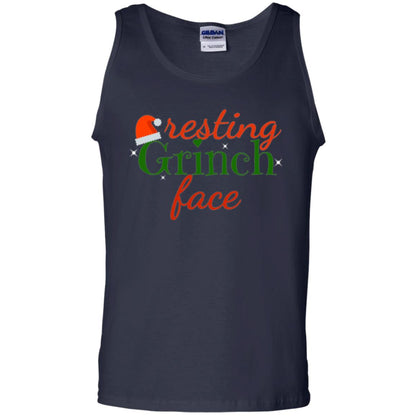 Funny Christmas T-shirt Resting Grinch Face Navy