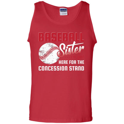 Baseball Sister Shirt Im Just Here For Concession Stand Red