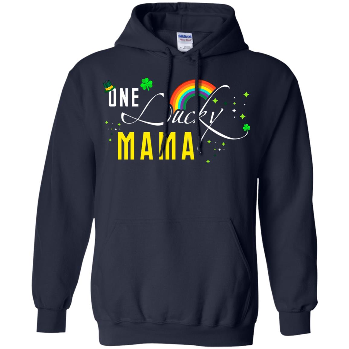 One Lucky Mama St. Patrick_s Day T-shirt Navy
