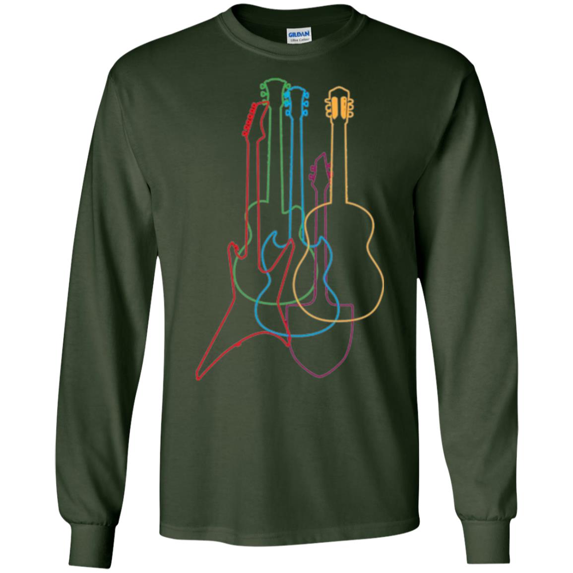 Colored Guitars Electric Acoustic Classical T-shirt Forest Green