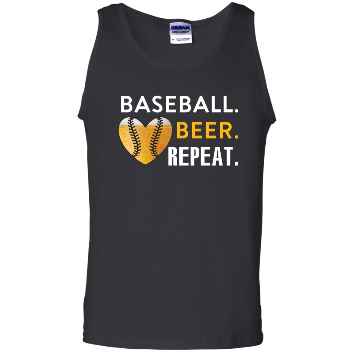 Baseball Lover T-shirt Beer Repeat Black