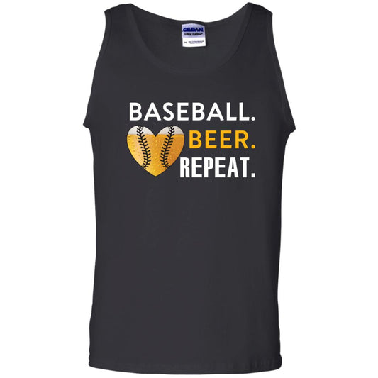 Baseball Lover T-shirt Beer Repeat Black