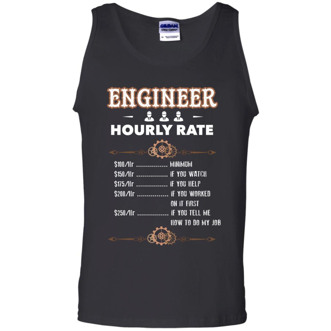 Engineer Hourly Rate Shirt For Mens Or Womens Black