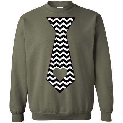 Valentines Day T-shirt Tie Heart Military Green