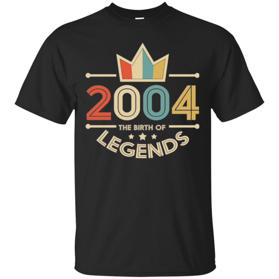 Brithday T-shirt Vintage 2004 The Birth Of Legends Black
