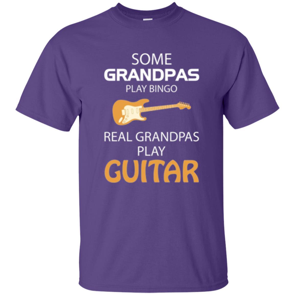 Papa T-shirt Some Grandpas Play Bingo Real Grandpas Play Guitar Purple