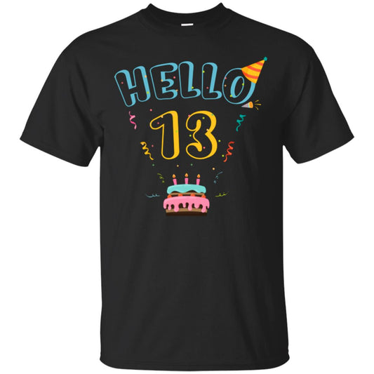Hello 13 Thirteen Years Old 13th 2005s Birthday Gift Shirt Black