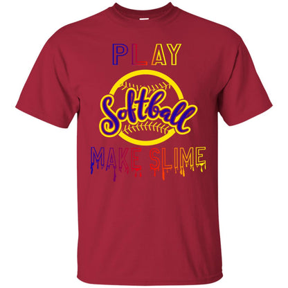 Play Softball Make Slime Gift Shirt Cardinal