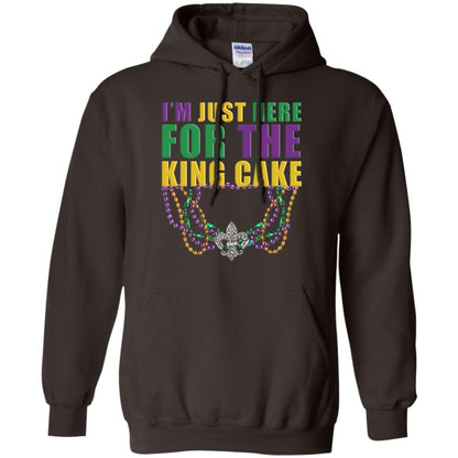 Mardi Gras Beads T-shirt I_m Just Here For The King Cake Dark Chocolate