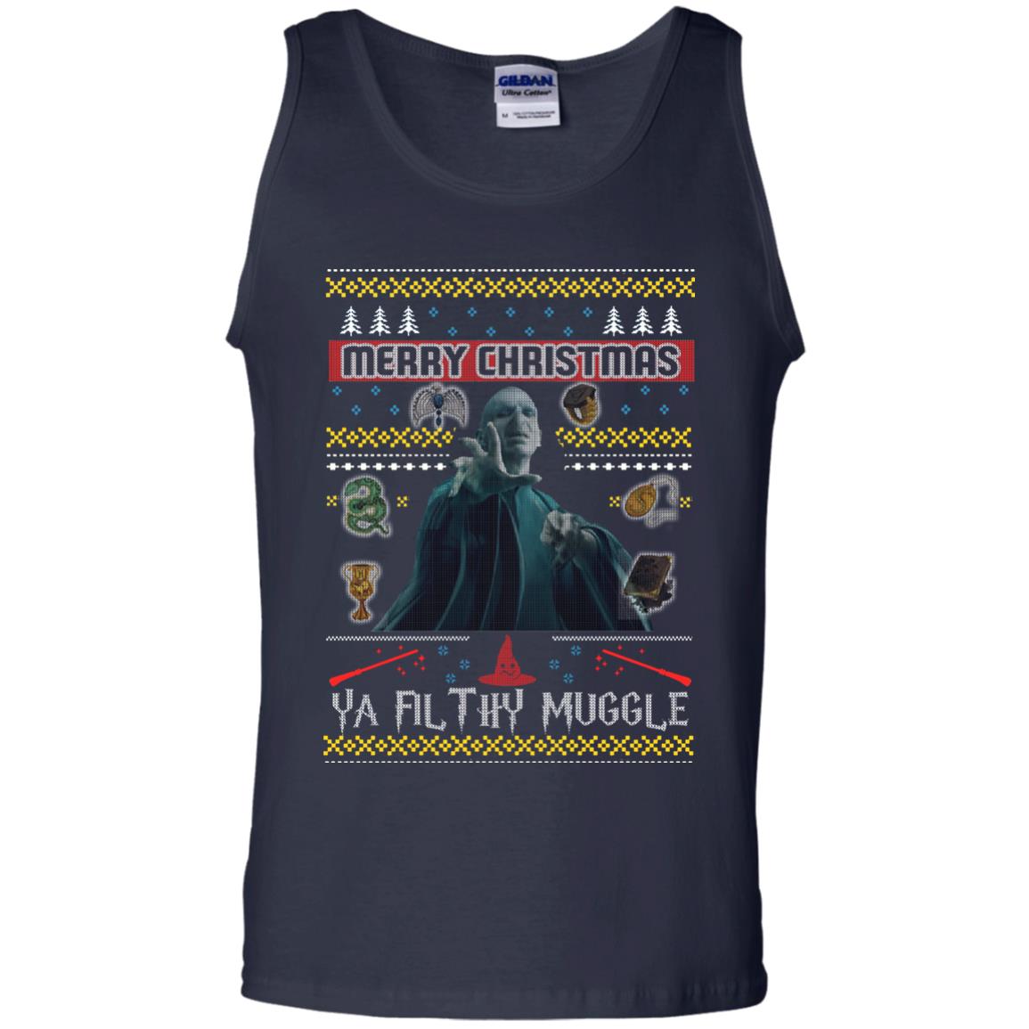 Merry Christmas Ya Filthy Muggle Harry Potter Fan T-shirtG220 Gildan 100% Cotton Tank Top