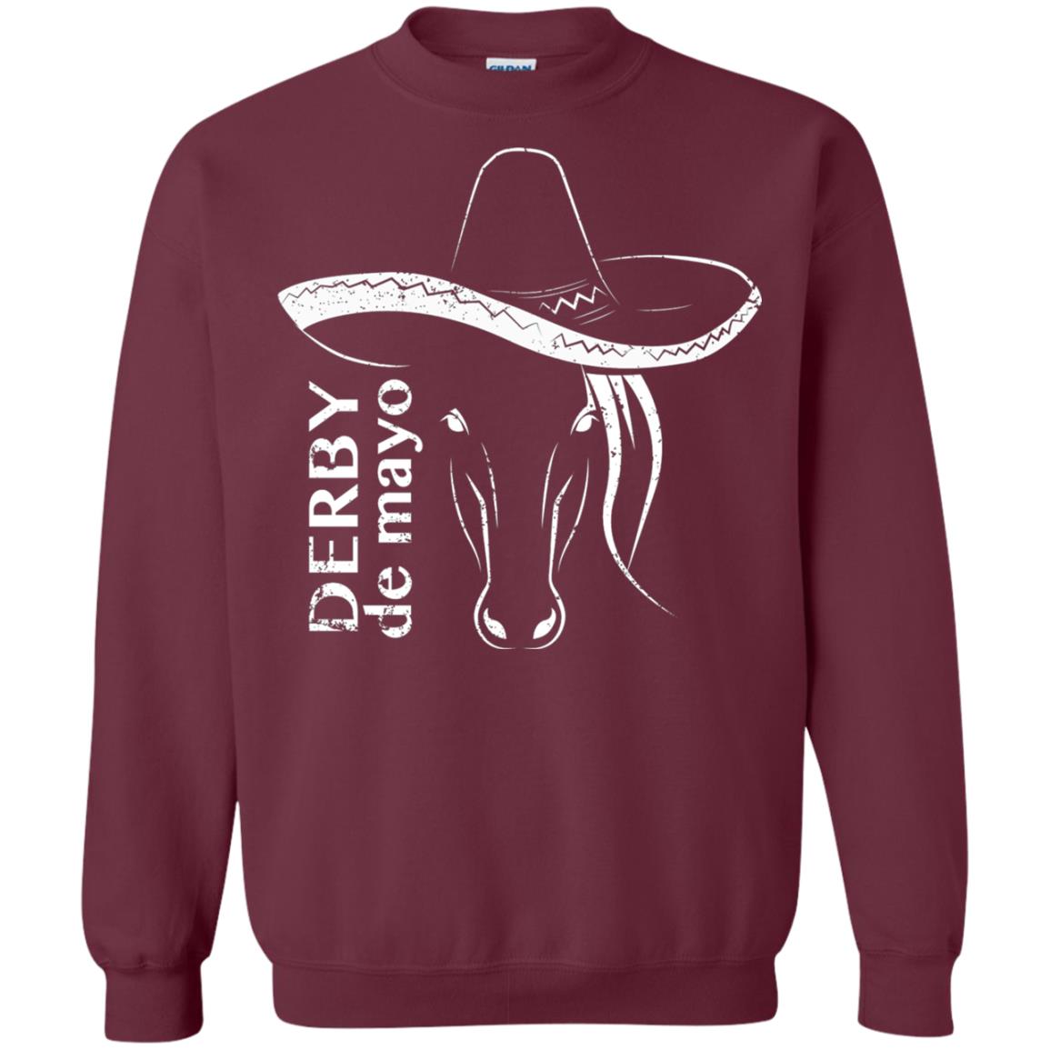 Derby De Mayo Sombrero Horse Race Shirt Maroon