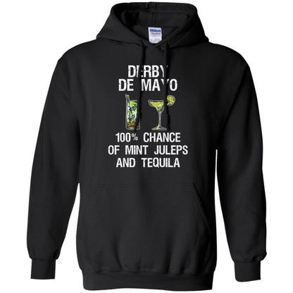 Derby De Mayo T-shirt 100_ Chance Of Mint Juleps And Tequiila Black