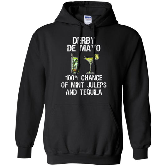 Derby De Mayo T-shirt 100_ Chance Of Mint Juleps And Tequiila Black