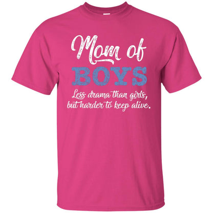 Mom Of Boys Less Drama Than Girls But Harder To Keep Alive Shirt Heliconia