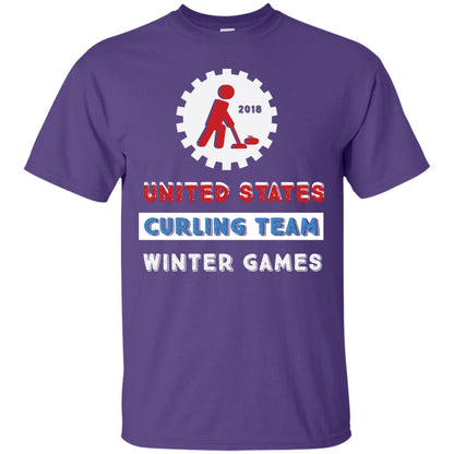 United States Curling Team Winter Games Curling Lover T-shirt Purple