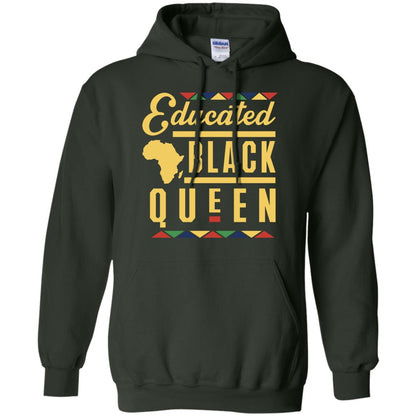 African American T-shirt Educated Black Queen Forest Green