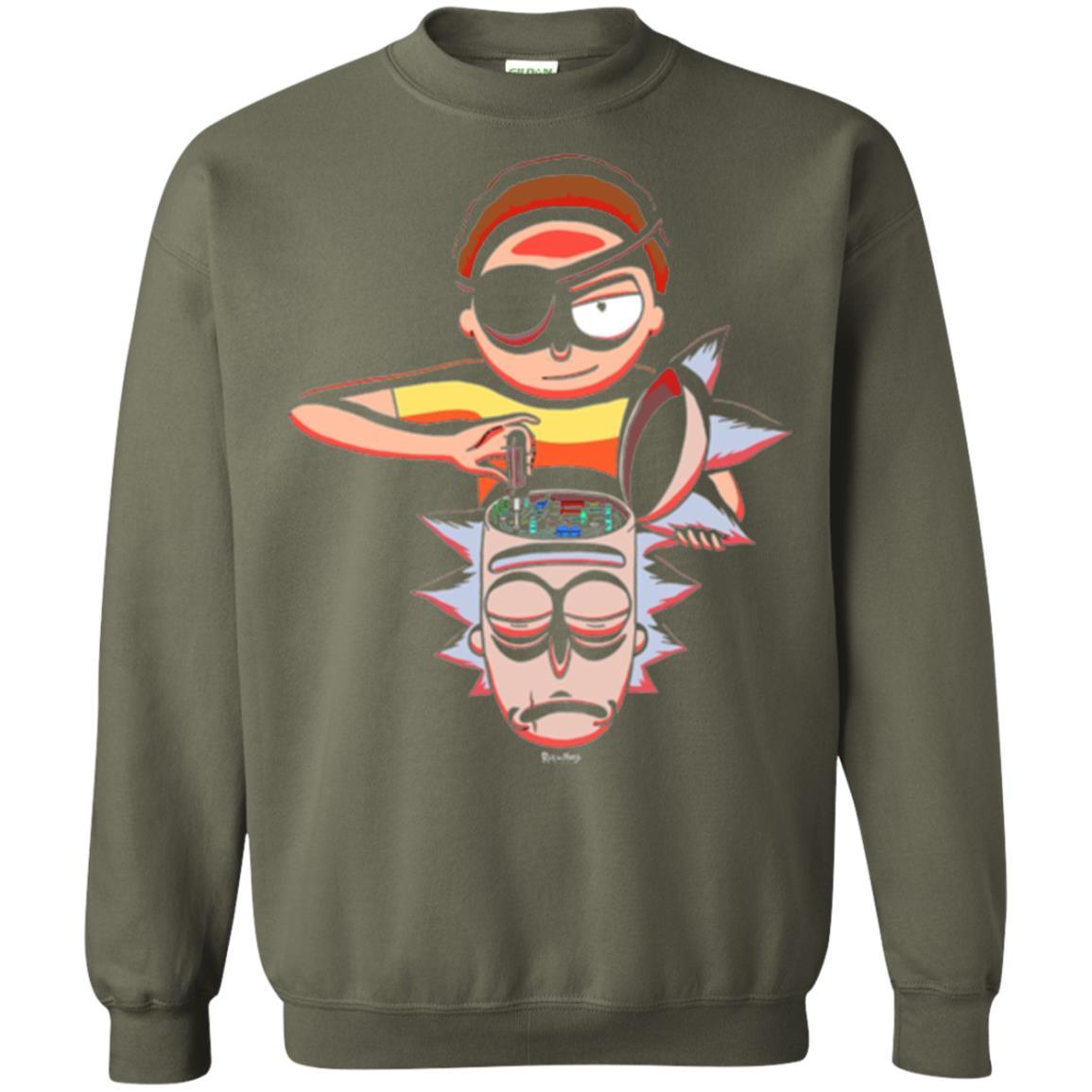 Film T-shirt Cartoon Lover Evil Morty Military Green