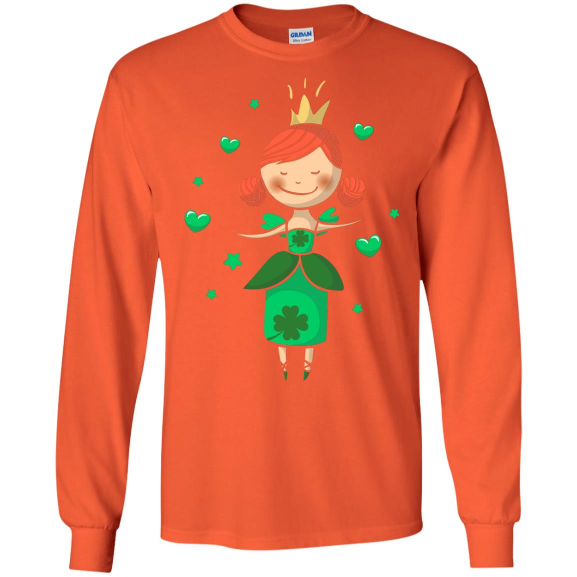 Irish Princess St. Patricks Day Gift Shirt For Girls Orange
