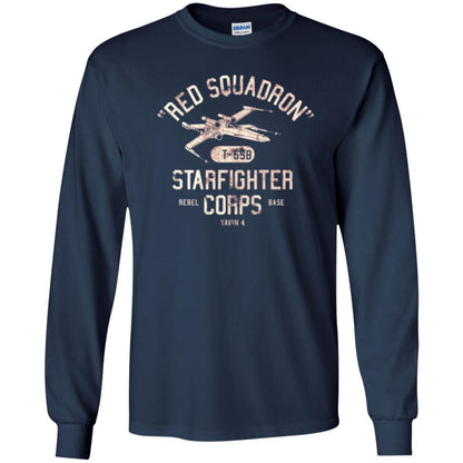 Film T-shirt Red Squadron T-65b Starfighter Rebel Corps Base Navy