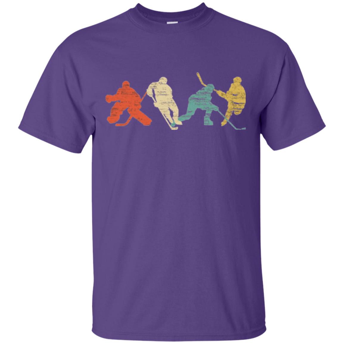 Classic Vintage Style Ice Hockey T-shirt Purple