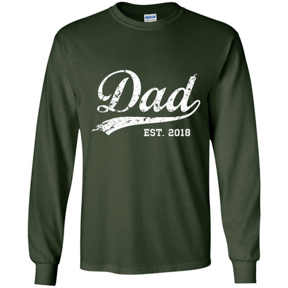 Dad Est. 2018 Vintage New Dad Daddy T-shirt Forest Green