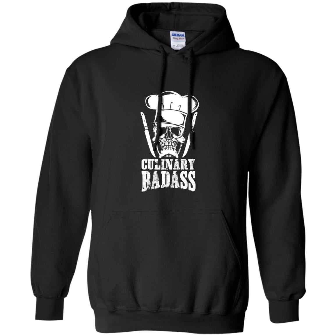Culinary Badass Funny Chef Skull Knifes Cooking Tshirt Black