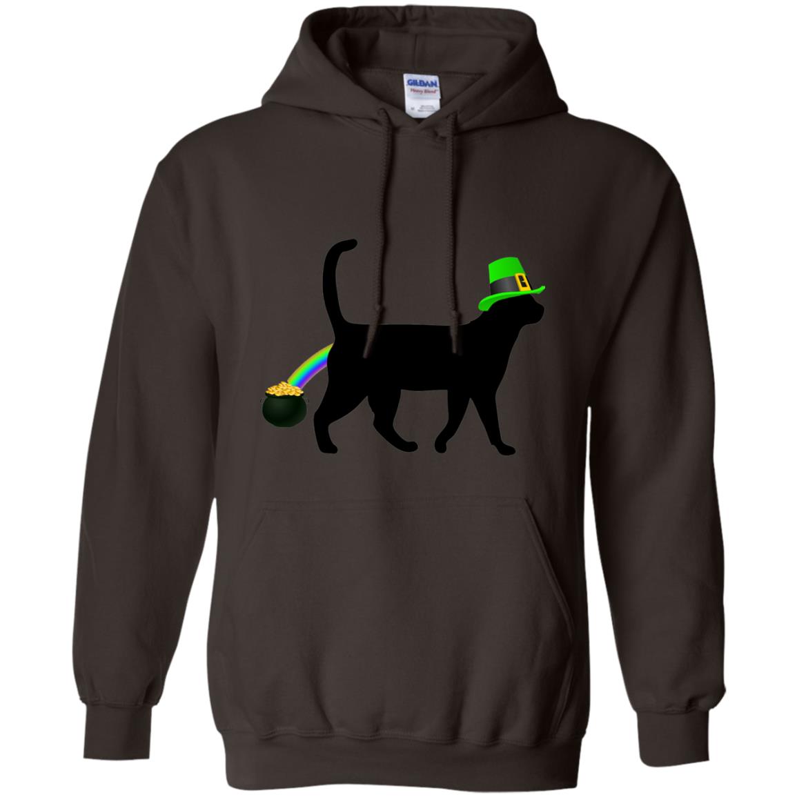 Cat Leprechaun Funny Cat Saint Patrick_s Day T-shirt Dark Chocolate