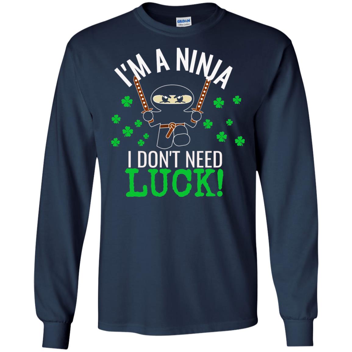 Ninja Luck Green St. Patrick_s Day T-shirt Navy