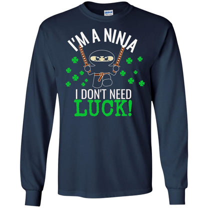 Ninja Luck Green St. Patrick_s Day T-shirt Navy