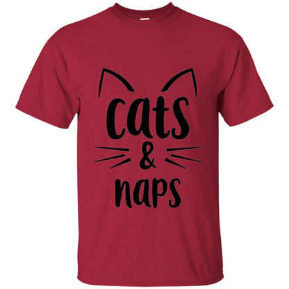 Cats And Naps Lovers T-shirt Cardinal