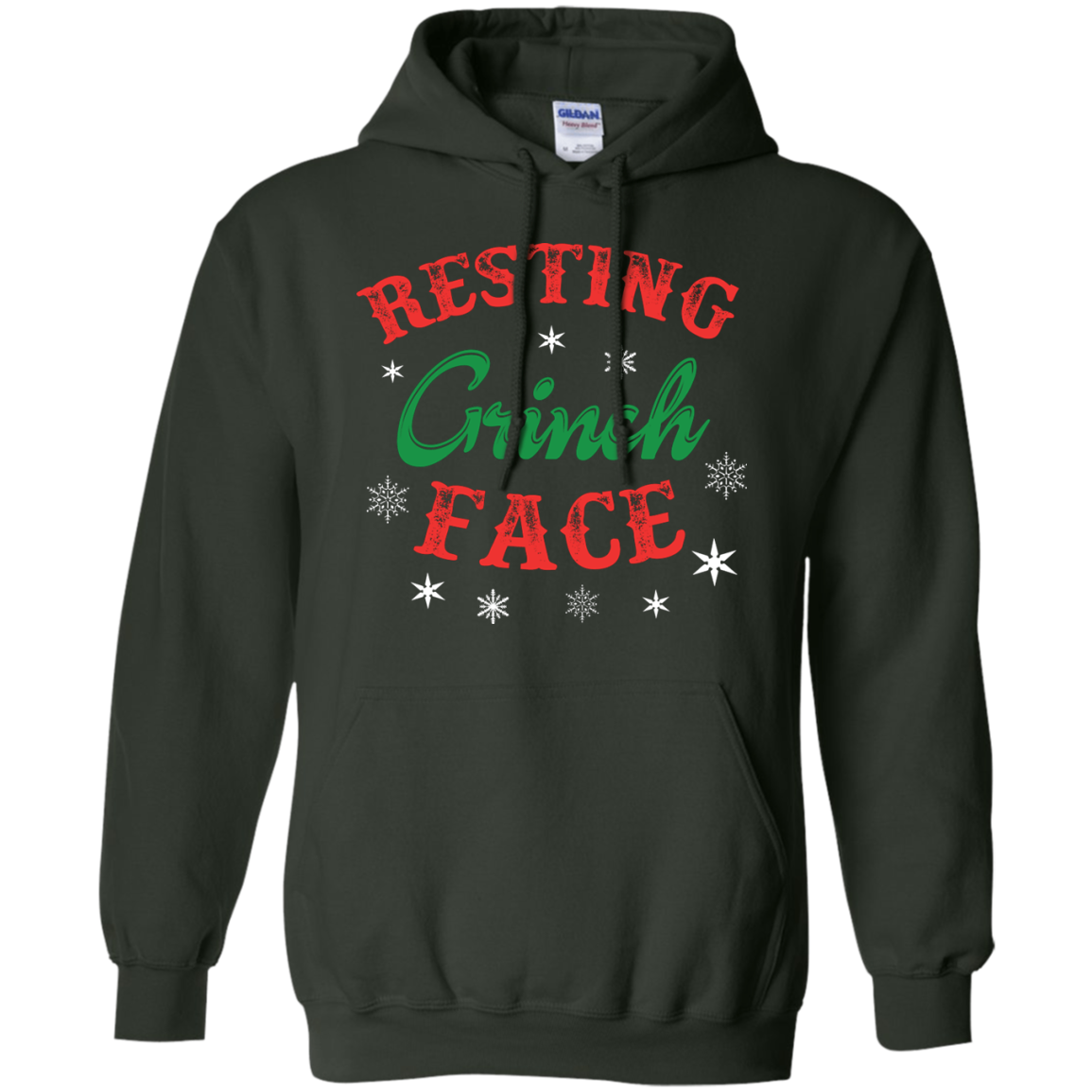 Christmas T-Shirt Resting Grinch Face Forest Green