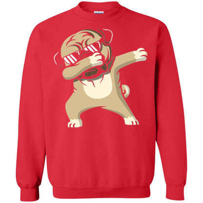 Dog Lover T-shirt Dabbing Pug T-shirt Red