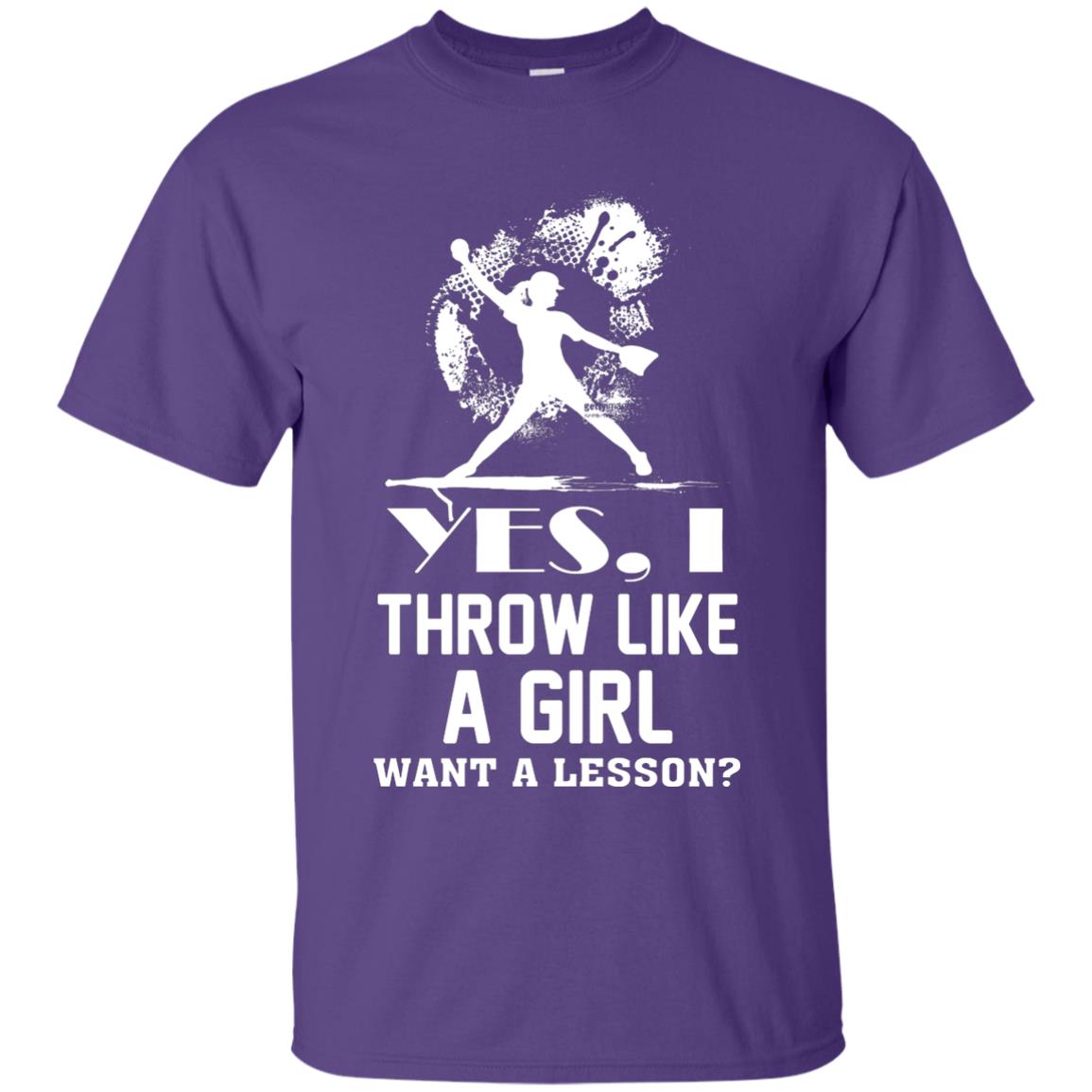 Yes, I Throw Like A Girl Want A Lesson Basebal T-shirt Purple
