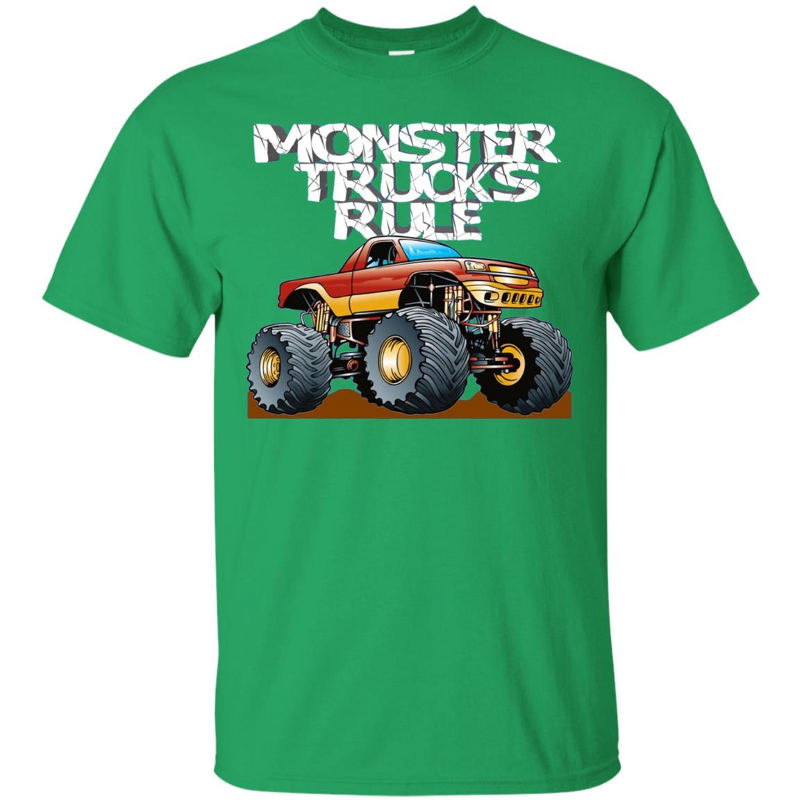 Monster Trucks Rule Trucker T-shirt Irish Green