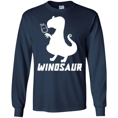 Drinking Party T-shirt Winosaur Wine Dinosaur Navy