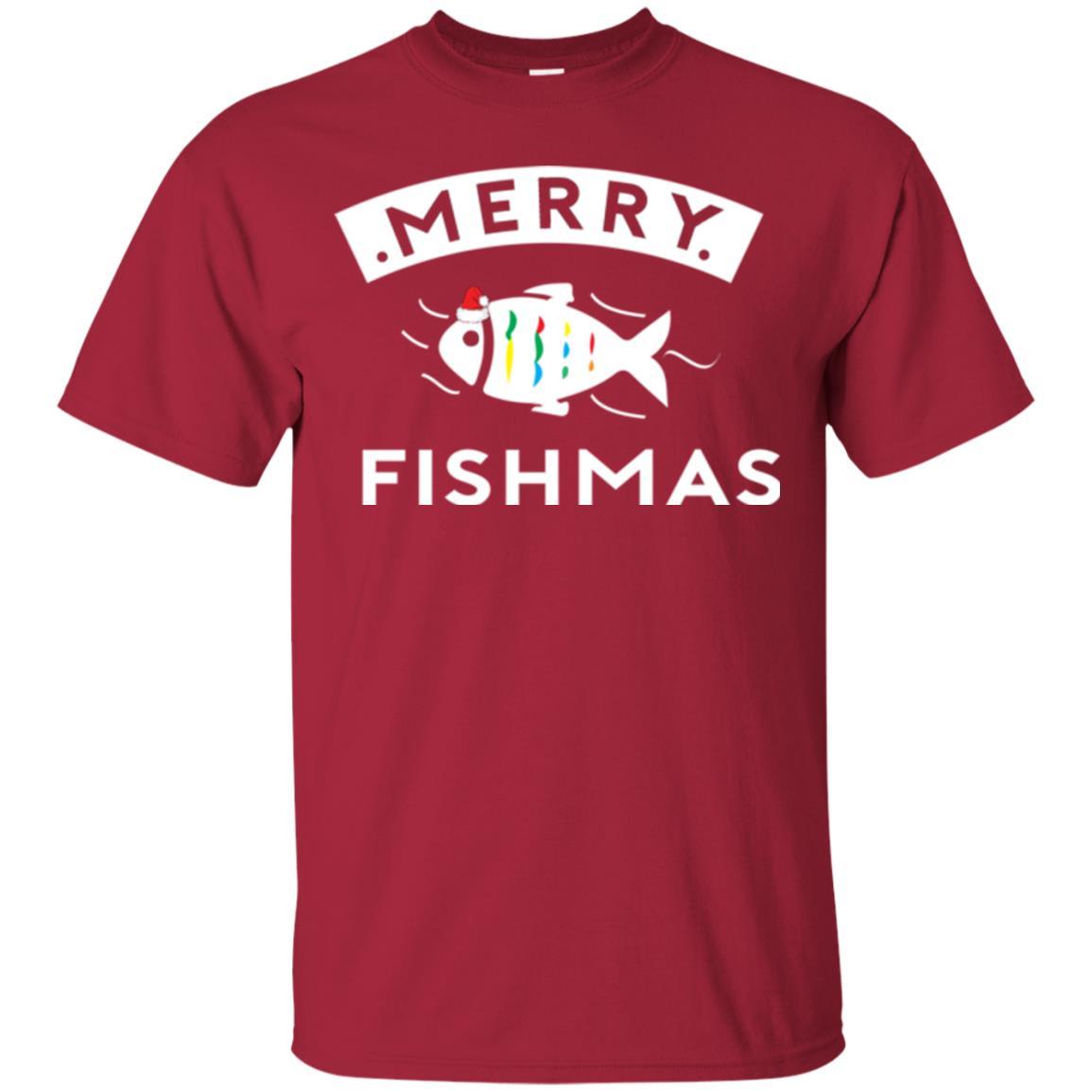Merry Christmas Fisherman T-shirt Merry Fishmas Cardinal