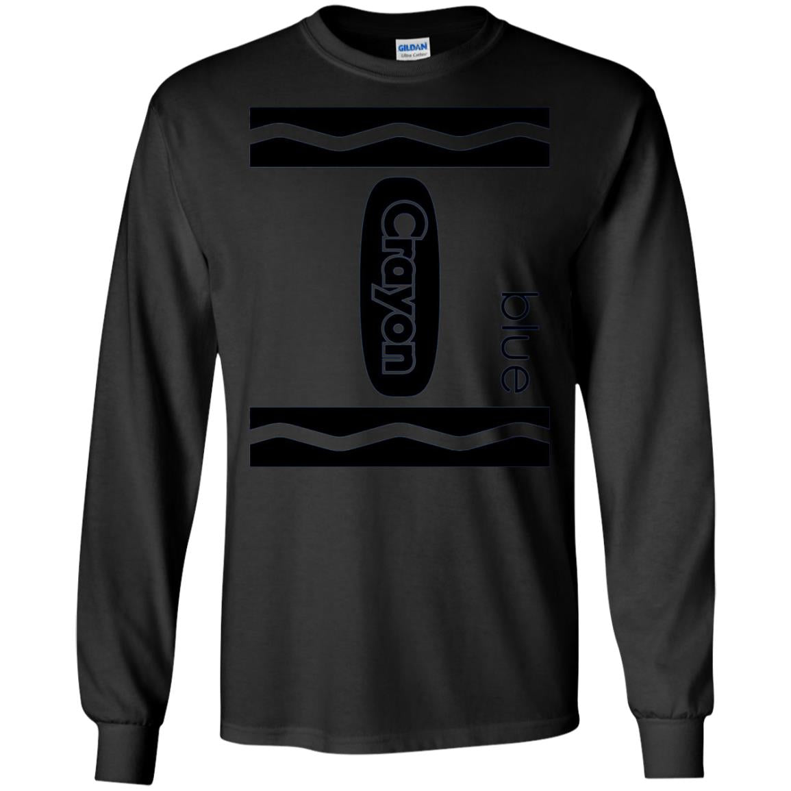 Blue Crayon Halloween Couple Friend Group Costume T-shirt Black