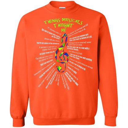 Music Lovers T-Shirt Things Musicals Taught Me Orange