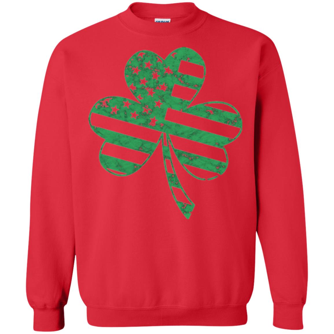 Irish American Flag Shamrock St. Patrick's Day T-shirt Red