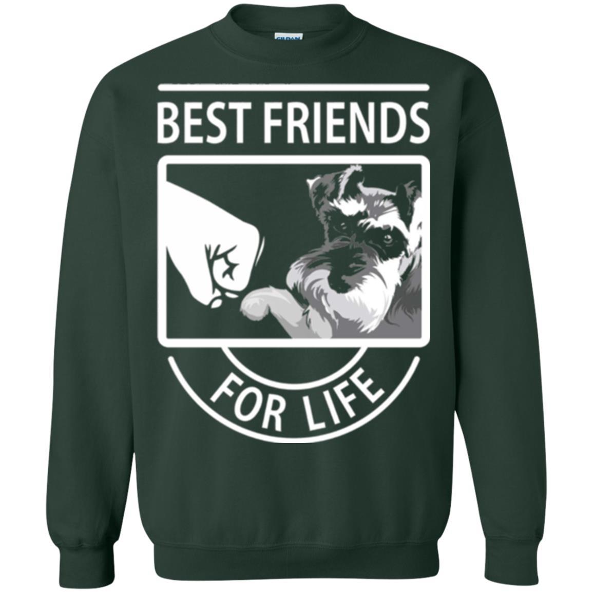 Schnauzer Lover T-shirt Best Friends For Life Forest Green