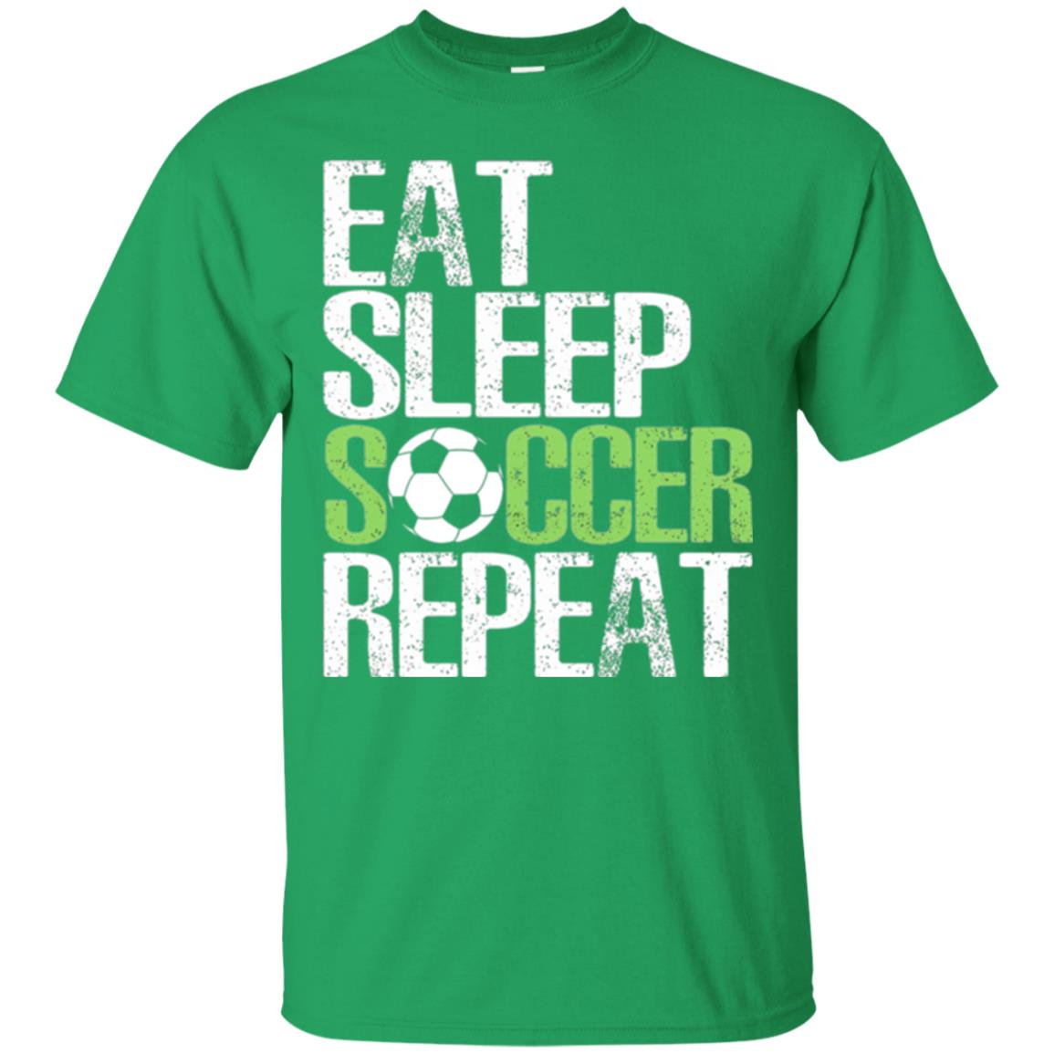 Soccer T-shirt Eat Sleep Soccer Repeat Irish Green