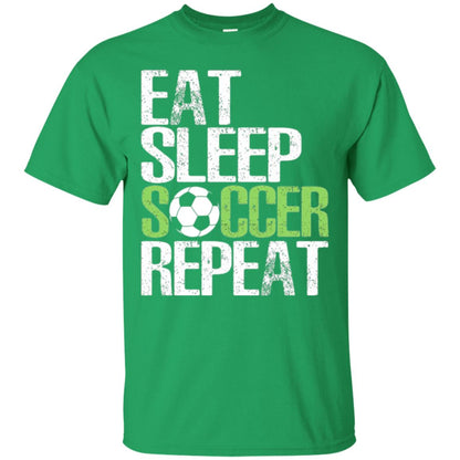 Soccer T-shirt Eat Sleep Soccer Repeat Irish Green