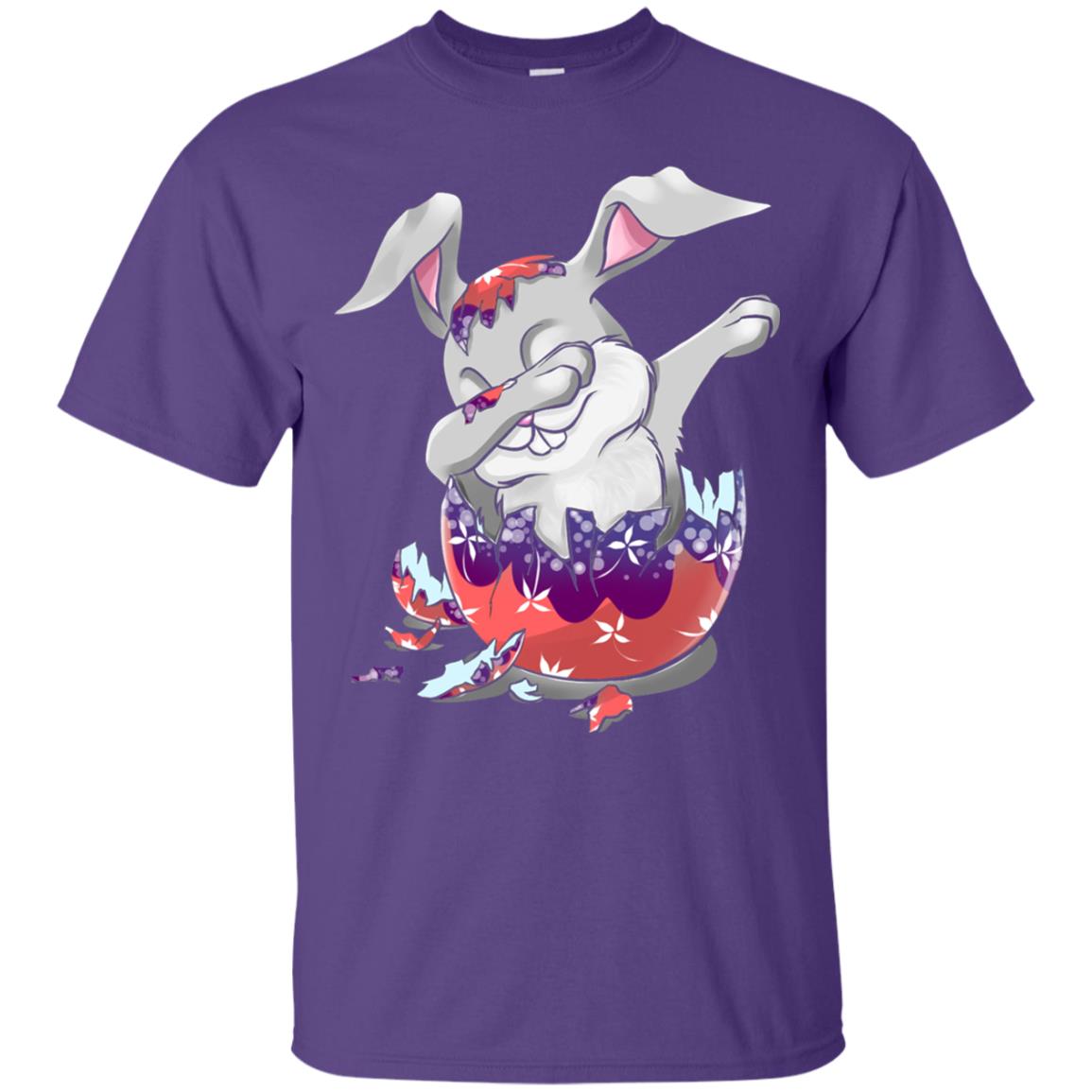 Funny Dabbing Bunny T-shirt For Kids Easter Gift Purple